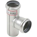 Edelst. Abflussrohr Abzweig,50 x 50 mm x 87,5 Gr.