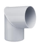 PVC Fallrohrbogen / 80° / grau,6-tlg. / Ø 100 mm