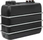 PE-Lagerbehälter m. Dom / schwarz,2000 Ltr.