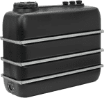 PE-Lagerbehälter m. Dom / schwarz,2000 Ltr.