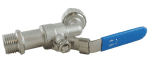 Edelst. Auslauf-Kugelhahn,1/2" m. Schlauchverschraubung