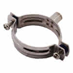 Edelst. Rohrschelle o. Schallschutzeinlage,83-91 mm / M8 + M10 / 3" (VE=5)