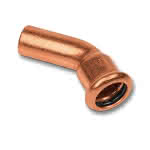 Sanha Kupfer Press -Bogen 45 Gr. Serie 6000,18 mm I/A V + M Kontur,EPDM Dichtring