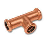 Sanha Kupfer Press-T-Stück Serie 6000,18 x 15 x 18 mm V + M Kontur,EPDM Dichtring