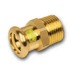 Sanha Press-Übergangsnippel Gas,22 mm x 3/4" V + M Kontur,HNBR-gelb Dichtring