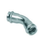 Sanha Edelst. Press-Bogen 45 Gr. Serie 9000,28 mm I/I / 1.4404 / V+M Kontur,EPDM Dichtring