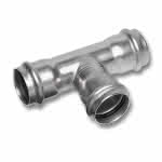 Sanha Edelst. Press-T-Stück Serie 9000,54 mm / 1.4404 / V+M Kontur,EPDM Dichtring