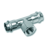 Sanha Edelst. Press-T-Stück Serie 9000,22 mm x 1/2" IG / 1.4404 / V+M Kontur,EPDM Dichtring