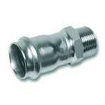 Sanha Edelst. Press-Übergangsnippel Serie 9000,28 mm x 3/4" AG / 1.4404 / V+M Kontur,EPDM Dichtring