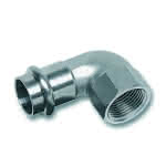 Sanha Edelst. Press-Winkel 90 Grad Serie 9000,22 mm x 3/4" IG / 1.4404 / V+M Kontur,EPDM Dichtring
