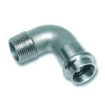 Sanha Edelst. Press-Winkel 90 Grad Serie 9000,22 mm x 3/4" AG / 1.4404 / V+M Kontur,EPDM Dichtring