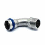 Edelst. Press-Bogen 1.4404 V-Kontur / AG,90 Grad | 22 mm x 3/4" AG