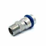 Edelst. Press-Übergangsnippel 1.4404 V-Kontur,15 mm x 1/2" AG