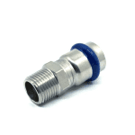 Edelst. Press-Übergangsnippel 1.4404 V-Kontur,22 mm x 1/2" AG