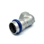 Edelst. Press-Winkel mit IG 1.4404 V-Kontur,90 Grad | 22 mm x 3/4" IG
