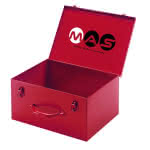 MAS Gerätekoffer aus Stahlblech,400 x 280 x 190 mm (L x B x H) / rot