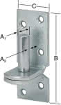 Kloben / Haken auf Platte / DI / verz.,H:85 x B:33 mm / D=10 mm (VE=10)