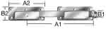 Doppeltor-Überwurf verz.,L:340 x B:30 mm (VE=5)