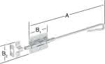 Bolzen-Stangenriegel verz.,L:400 mm / Ø 16 mm (VE=5)
