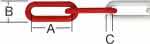 Kunststoffkette rot / weiß,6 mm / Bund=5 mtr.