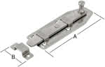 Edelstahl Fensterriegel gerade / A2,L:80 x B:30 mm (VE:10)