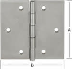Edelstahl Scharnier / käntig / A2,B:30 x H:30 x S:0,8 mm (VE=50)