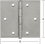 Edelstahl Scharnier / käntig / A2,B:40 x H:40 x S:0,9 mm (VE=50)