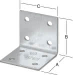Winkelverbinder / leicht / verz.,40 x 40 x 2,0 mm B:40 mm (VE=100)