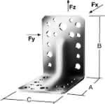 Winkelverbinder mit Steg verz.,70 x 70 x 2,5 mm B:55 mm (VE=50)
