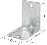 Winkelverbinder mit Steg verz.,105 x 105 x 3,0 mm B:90 mm (VE=25)