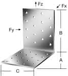 Lochplattenwinkel verz.,60 x 60 x 2,5 mm B:40 mm (VE=50)