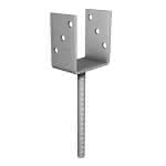 Pfostenträger U-Form / feuerverz.,141 x 104 mm / Riffeldolle 200 mm