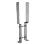 Pfostenträger H-Form / 2-tlg. / feuerverz.,60-160 x 560 mm / einstellbar