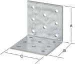 Lochplattenwinkel verz.,80 x 80 x 2,0 mm B:60 mm (VE=100)