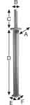 Pfostenträger / mit Zapfen / feuerverz.,Zapfen: 24 x 125 mm / Gesamtlänge: 725 mm