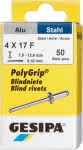 Gesipa PolyGrip Niete Alu / Stahl,4,0 x 17,0 mm / 7,0 - 13,0 mm (VE=50),SB-verpackt