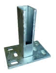 Montagefuß feuerverzinkt,für Pfosten 60 x 40 mm / zum aufdübeln,Bodenplatte 150 x 100 x 8 mm / H: 160 mm