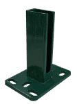 Montagefuß grün,für Pfosten 60 x 40 mm / zum aufdübeln,Bodenplatte 150 x 100 x 8 mm / H: 160 mm