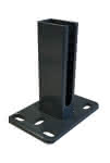 Montagefuß anthrazit,für Pfosten 60 x 40 mm / zum aufdübeln,Bodenplatte 150 x 100 x 8 mm / H: 160 mm