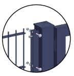 Zaunanschluss-Set / RAL7016 anthrazit,U-Profil 40 x 20 mm / L= 1230 mm,verz. u. beschichtet