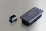 PVC Rohrstopfen schwarz,für Rechteckrohr 25 x 10 x 1,0 - 2,0 mm (VE=100)