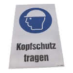 Kunststoff Gebotsschild / 400 x 250 mm,Kopfschutz tragen