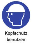Kunststoff Gebotsschild / 297 x 210 mm," Kopfschutz benutzen " - Kombischild