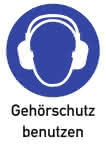 Kunststoff Gebotsschild / 297 x 210 mm," Gehörschutz benutzen " - Kombischild