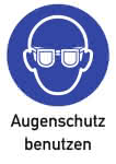 Kunststoff Gebotsschild / 297 x 210 mm," Augenschutz benutzen " - Kombischild