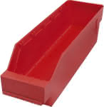 Kleinteilekasten aus Polypropylen / rot,(LxBxH) 300x90x95 mm (VE=40)