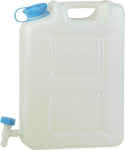 HDPE-Wasserkanister mit Ablasshahn,22 ltr / naturfarben / lebensmittelgeeignet