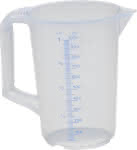 PP-Messkanne mit Griff,1,0 ltr / transparent / lebensmittelgeeignet