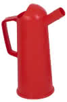 PP-Ölmaßgefäss mit Griff + Trichterhaube,1,0 ltr / rot