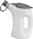 PP-Messgefäss mit Griff +Trichterhaube,5,0 ltr / grau / mit Deckel